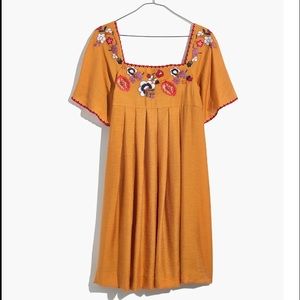Madewell Embroidered Dress Bronzed